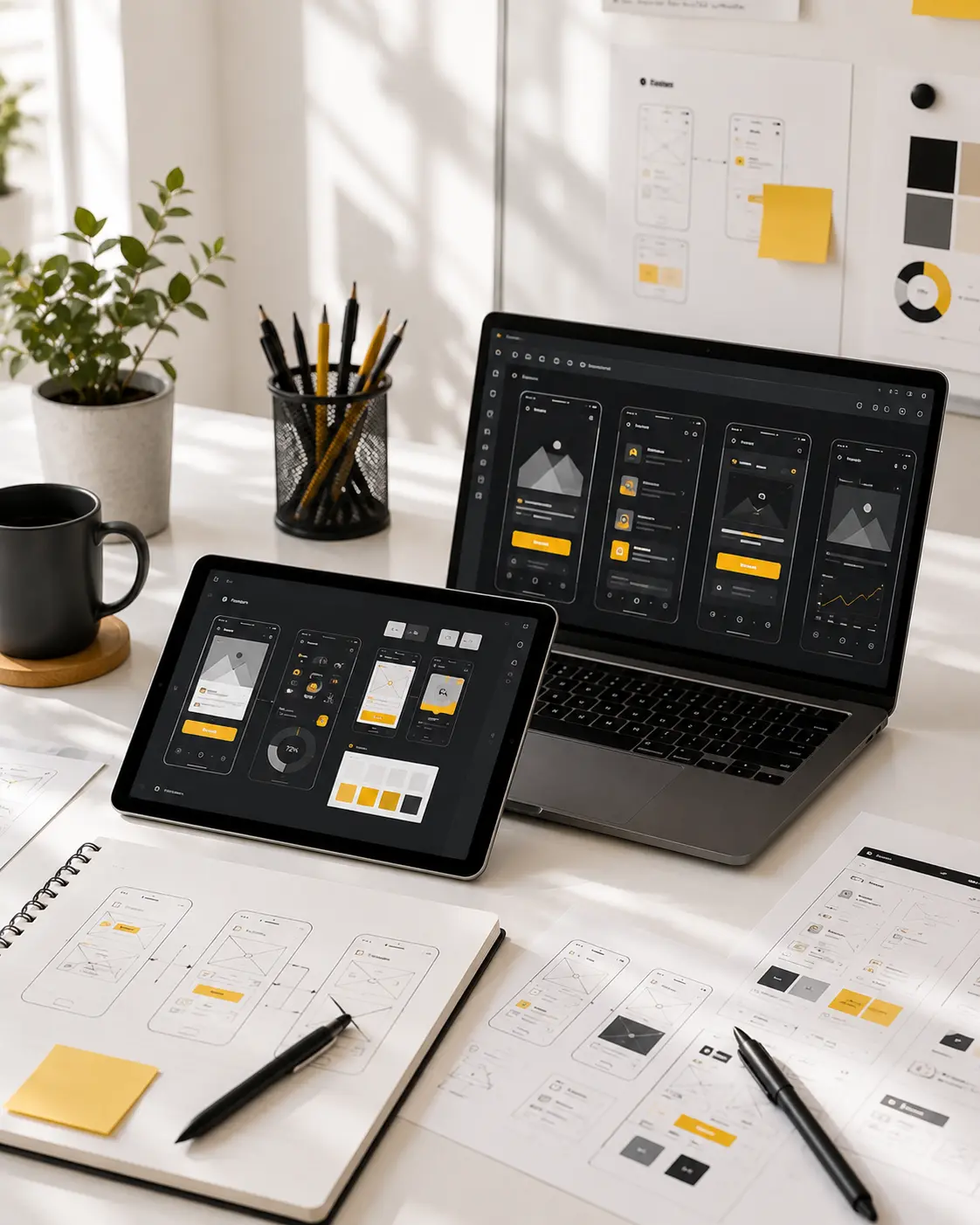 UI/UX design wireframes